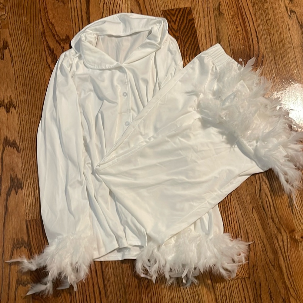 Feathered White Pajamas